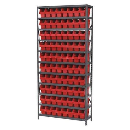 Steel Bin Shelving Kit, 11 Shelves, Gray/Blue MPN:AS1279040B