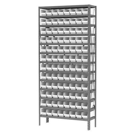 Steel Bin Shelving Kit, 13 Shelves, Gray/Red MPN:AS1279120R