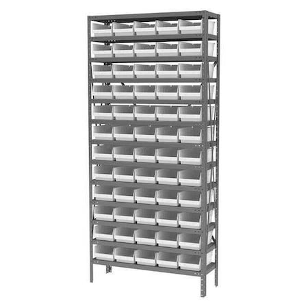 Steel Bin Shelving Kit, 13 Shelves, Gray/Red MPN:AS1279130R