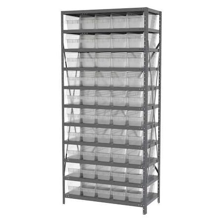 Steel Bin Shelving, 18 in D x 79 in H x 36 in W, 11 Shelves, Clear MPN:AS1879098SC