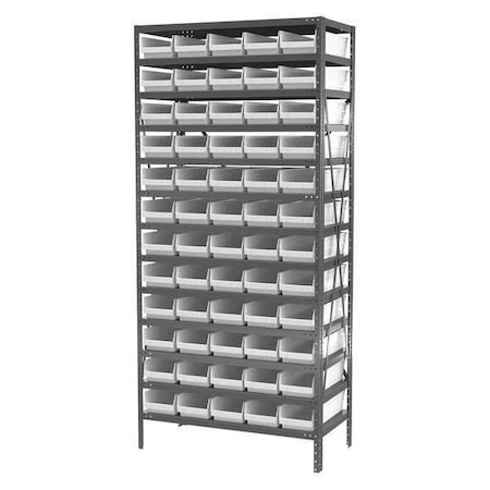 Steel Bin Shelving Kit, 13 Shelves, Gray/Red MPN:AS1879138R