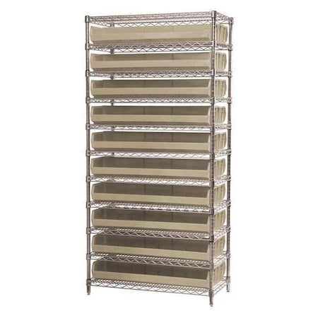 Wire Shelving, 11 Shelves, Silver/Blue MPN:AWS143630320B