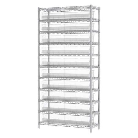 Wire Shelving, 11 Shelves, Silver/Stone MPN:AWS143630320S