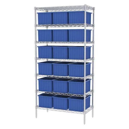 Wire Shelving, 5 Shelves, Silver/Stone MPN:AWS183630265S