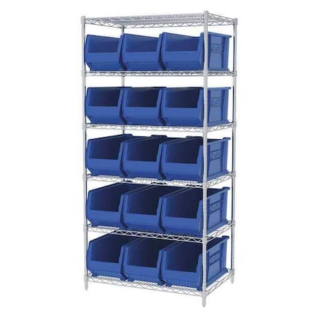 Wire Shelving, 8 Shelves, Silver/Red MPN:AWS24360284R