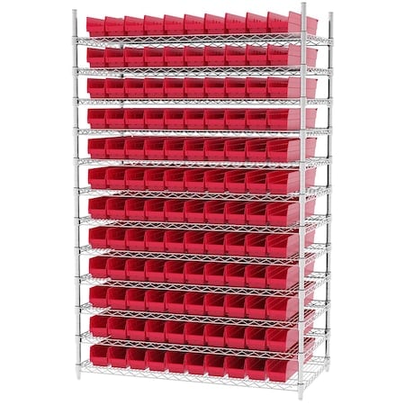 Wire Shelving Kit, 24X48X74, 120 Bins MPN:AWS244830124G