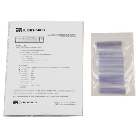 Card Stock Holder, 13/16 x 3 In., PK25 MPN:29300