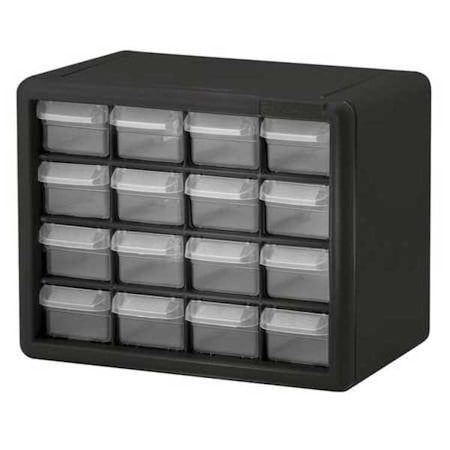 Drawer Bin Cabinet with 16 Drawers, Plastic, 10 1/2 in W x 8 1/2 in H x 6 1/2 in D MPN:10116