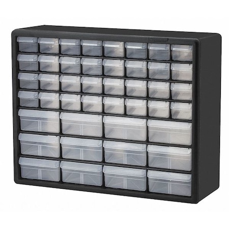 Drawer Bin Cabinet with 44 Drawers, Plastic, 20 in W x 15 3/4 in H x 6 1/2 in D MPN:10144
