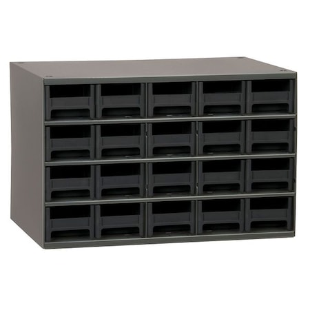 Steel, Polystyrene, Drawer Bin Cabinet, 11 in D x 11 in H x 17 in W MPN:19320BLK
