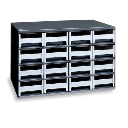Steel, Polystyrene, Drawer Bin Cabinet, 11 in D x 11 in H x 17 in W MPN:19416