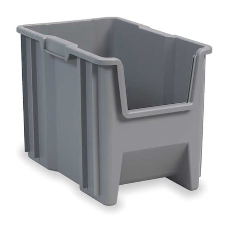 Stacking Bin, 17-1/2 in L x 10-7/8 in W x 12-1/2 in H, Gray, 75 lb Load Capacity MPN:13014GREY