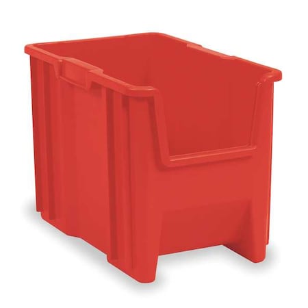 Stacking Bin, 17-1/2 in L x 10-7/8 in W x 12-1/2 in H, Red, 75 lb Load Capacity MPN:13014RED