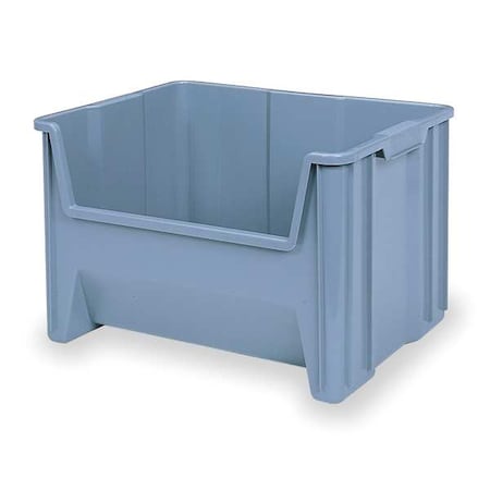Stacking Bin, 15-1/4 in L x 19-7/8 in W x 12-1/2 in H, Gray, 75 lb Load Capacity MPN:13017GREY