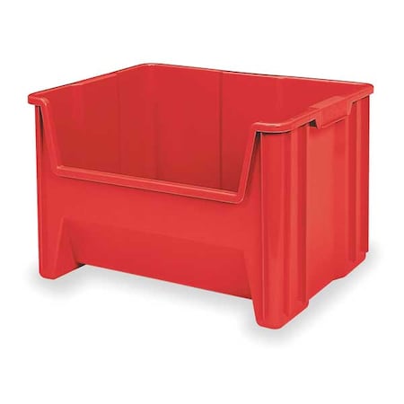Stacking Bin, 15-1/4 in L x 19-7/8 in W x 12-1/2 in H, Red, 75 lb Load Capacity MPN:13017RED