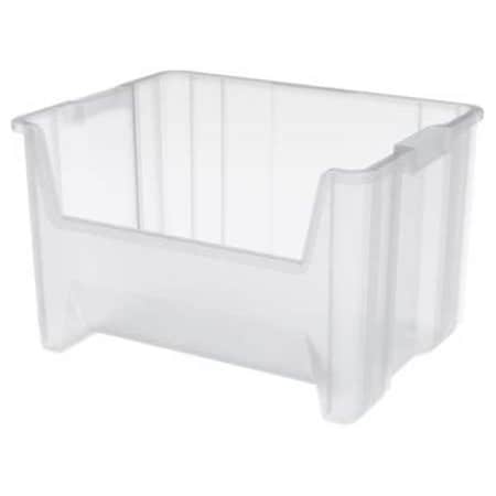 Stacking Bin, 15-1/4 in L x 19-7/8 in W x 12-1/2 in H, Clear, 75 lb Load Capacity MPN:13017SCLAR