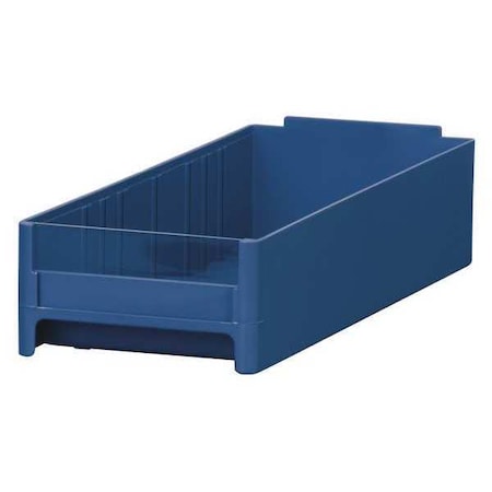 Shelf Storage Bin, Industrial Grade Polymer, Blue, 2.125 in H, 4 in W, 10.5625 in L MPN:20416BLU
