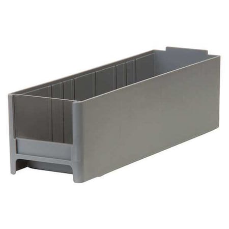 Shelf Storage Bin, Industrial Grade Polymer, Gray, 3.0625 in H, 3-3/16 in W, 10.5625 in L MPN:20715