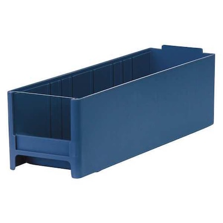 Shelf Storage Bin, Industrial Grade Polymer, Blue, 3.0625 in H, 3-3/16 in W, 10.5625 in L MPN:20715BLU