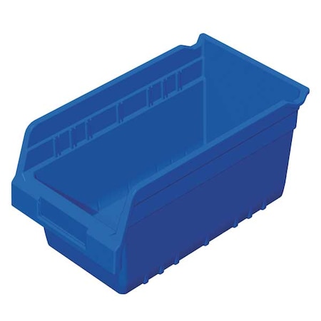 Shelf Storage Bin, Plastic, Blue, 6 in H, 6 5/8 in W, 11 5/8 in L MPN:30090BLUE