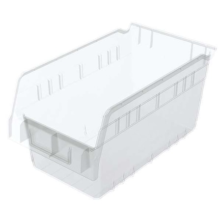 Shelf Storage Bin, Plastic, Clear, 6 in H, 6 5/8 in W, 11 5/8 in L MPN:30090SCLAR