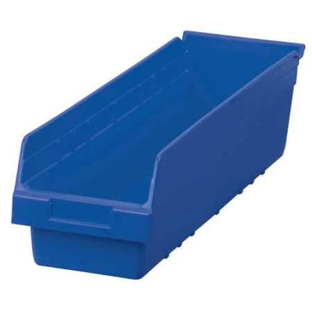 Shelf Storage Bin, Plastic, Blue, 6 in H, 6 5/8 in W, 23 5/8 in L MPN:30094BLUE