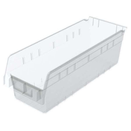 Shelf Storage Bin, Plastic, Clear, 6 in H, 6 5/8 in W, 17 7/8 in L MPN:30098SCLAR