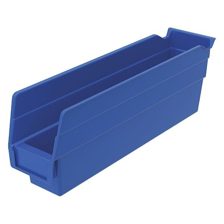 Shelf Storage Bin, Plastic, Blue, 4 in H, 2 3/4 in W, 11 5/8 in L MPN:30110BLUE