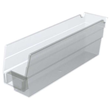Shelf Storage Bin, Plastic, Clear, 4 in H, 2 3/4 in W, 11 5/8 in L MPN:30110SCLAR