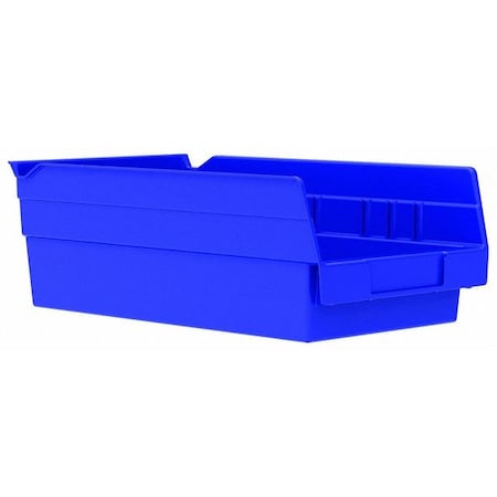 Shelf Storage Bin, Plastic, Blue, 4 in H, 6 5/8 in W, 11 5/8 in L MPN:30130BLUE
