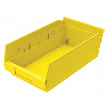 Shelf Storage Bin, Plastic, Yellow, 4 in H, 6 5/8 in W, 11 5/8 in L MPN:30130YELLO