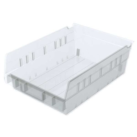 Shelf Storage Bin, Plastic, Clear, 4 in H, 8 3/8 in W, 11 5/8 in L MPN:30150SCLAR