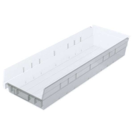 Shelf Storage Bin, Plastic, Clear, 4 in H, 6 5/8 in W, 23 5/8 in L MPN:30164SCLAR