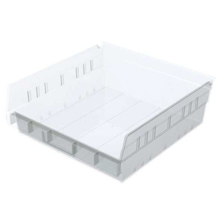 Shelf Storage Bin, Plastic, Clear, 4 in H, 11 1/8 in W, 11 5/8 in L MPN:30170SCLAR