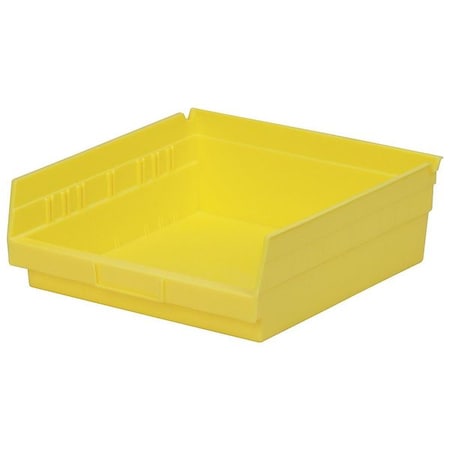 Shelf Storage Bin, Plastic, Yellow, 4 in H, 11 1/8 in W, 11 5/8 in L MPN:30170YELLO