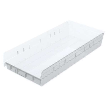 Shelf Storage Bin, Plastic, Clear, 4 in H, 11 1/8 in W, 23 5/8 in L MPN:30174SCLAR