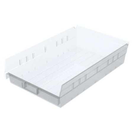 Shelf Storage Bin, Plastic, Clear, 4 in H, 11 1/8 in W, 17 7/8 in L MPN:30178SCLAR