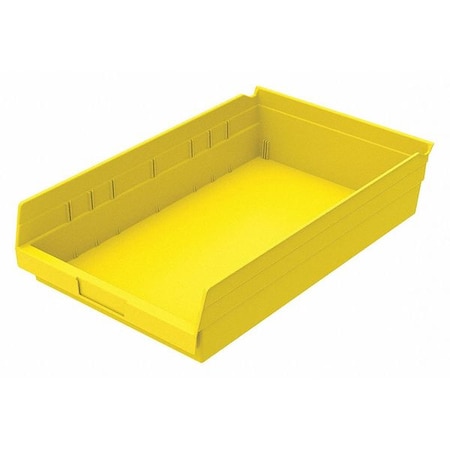 Shelf Storage Bin, Plastic, Yellow, 4 in H, 11 1/8 in W, 17 7/8 in L MPN:30178YELLO