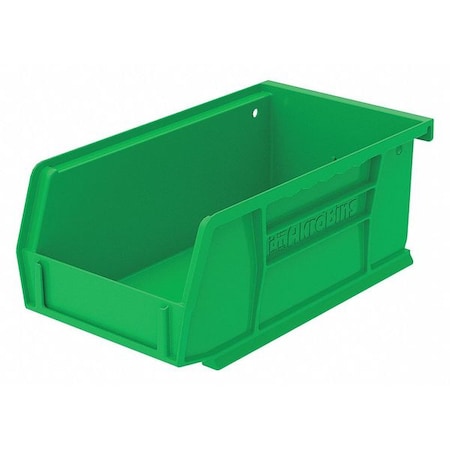 Hang & Stack Storage Bin, Plastic, Green, 3 in H, 4 1/8 in W, 7 3/8 in L MPN:30220GREEN