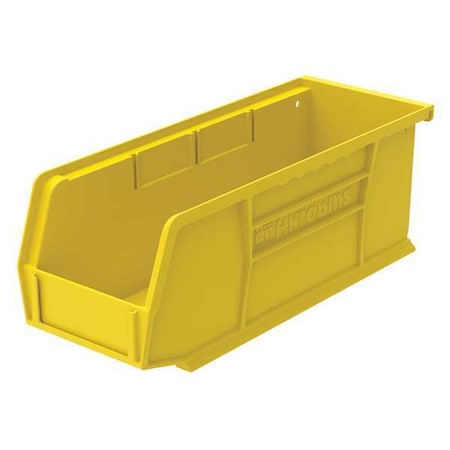 Hang & Stack Storage Bin, Plastic, Yellow, 4 in H, 4 1/8 in W, 10 7/8 in L MPN:30224YELLO