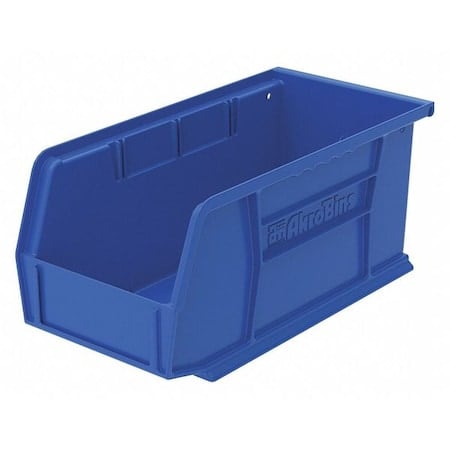 Hang & Stack Storage Bin, Plastic, 5 1/2 in W, 5 in H, 10 7/8 in L, Blue MPN:30230BLUE