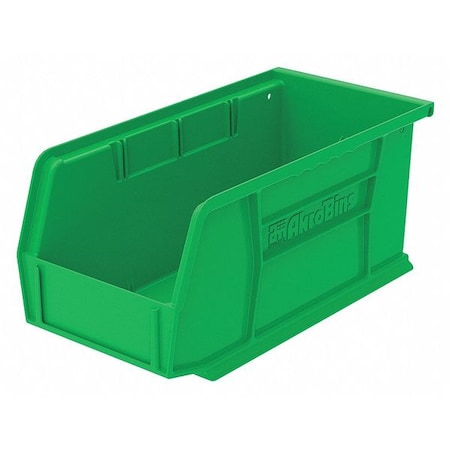 Hang & Stack Storage Bin, Plastic, Green, 5 in H, 5 1/2 in W, 10 7/8 in L MPN:30230GREEN