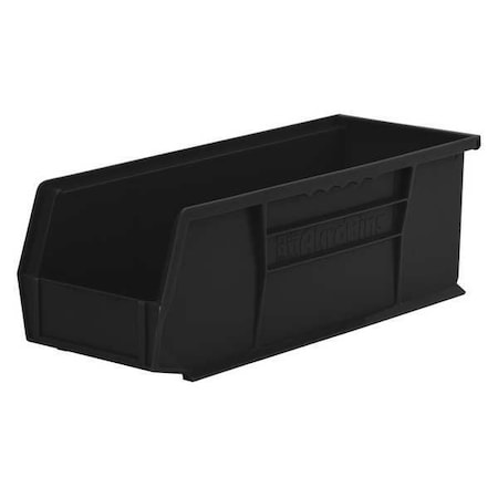 Hang & Stack Storage Bin, Plastic, Black, 5 in H, 5 1/2 in W, 14 3/4 in L MPN:30234BLACK