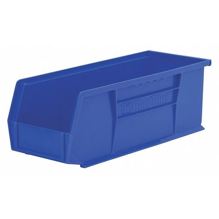 Hang & Stack Storage Bin, Plastic, Blue, 5 in H, 5 1/2 in W, 14 3/4 in L MPN:30234BLUE