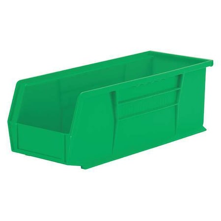 Hang & Stack Storage Bin, Plastic, Green, 5 in H, 5 1/2 in W, 14 3/4 in L MPN:30234GREEN