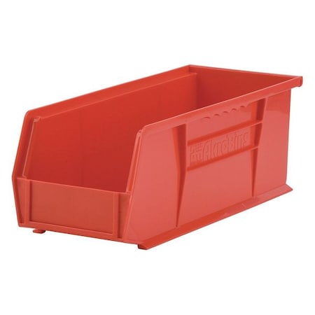 Hang & Stack Storage Bin, Plastic, Red, 5 in H, 5 1/2 in W, 14 3/4 in L MPN:30234RED