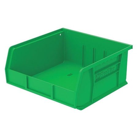 Hang & Stack Storage Bin, 11 in W x 10-7/8 in L x 5 in H, 50 lb Load Capacity, Green, Plastic MPN:30235GREEN