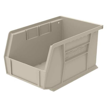 Hang & Stack Storage Bin, Plastic, Beige, 5 in H, 6 in W, 9 1/4 in L MPN:30237STONE