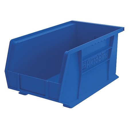 Hang & Stack Storage Bin, Plastic, 8-1/4 in W x 14-3/4 in L x 7 in H, Blue MPN:30240BLUE