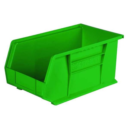 Hang & Stack Storage Bin, 8-1/4 in W x 14-3/4 in L x 7 in H, 60 lb Load Capacity, Green, Plastic MPN:30240GREEN